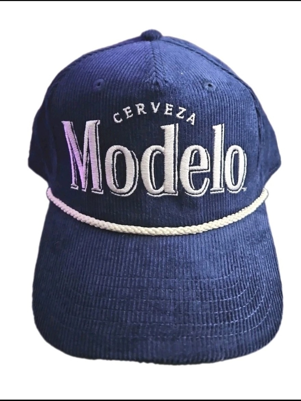 Modelo Cerveza Hat Corduroy Blue Cotton Baseball Cap Beer Adjustable NWT
